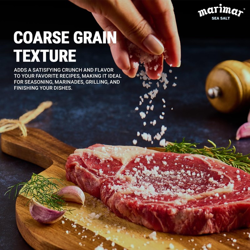 Marimar Sea Salt, Naturally Low Sodium, Coarse Grain, Kosher, 20oz
