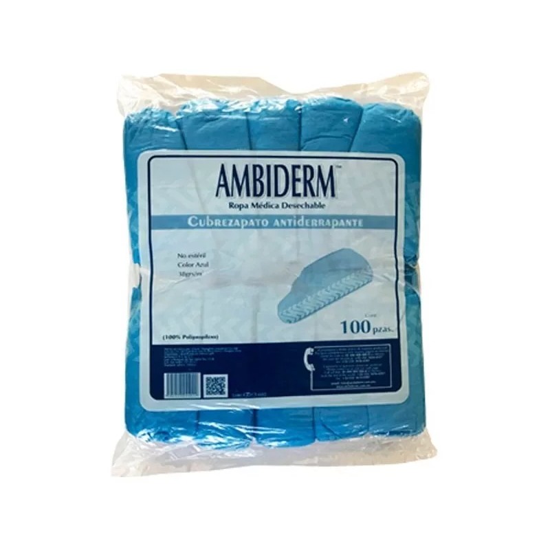 Ambiderm Cubrezapatos Desechable, Antiderrapante Ambiderm 300 Pzas