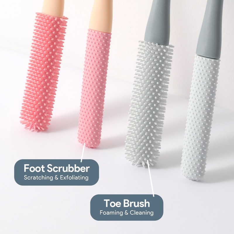 Shower Foot Scrubber Brush,Foot Scrubber in Shower,15" Toe Cleaning Brush