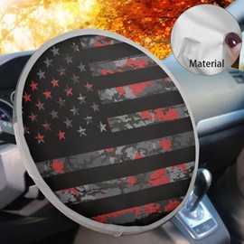 Renewold Car Steering Wheel Sun Shade Cover for Summer 17 Inch Universal Steering Wheel Sunshade Sun Shield for Sedan Truck SUV Van Automotive Interior Accessories American Flag Red Camo