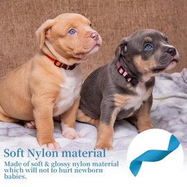 Puppy ID Collar -Identification Adjustable Collars for Newborn Dog Cat, Super Soft Nylon Safety Puppy Whelping Litter Collars for Newborn Pets
