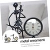 ABOOFAN 2pcs Iron Music Band Clock Shape Ornaments Retro Style