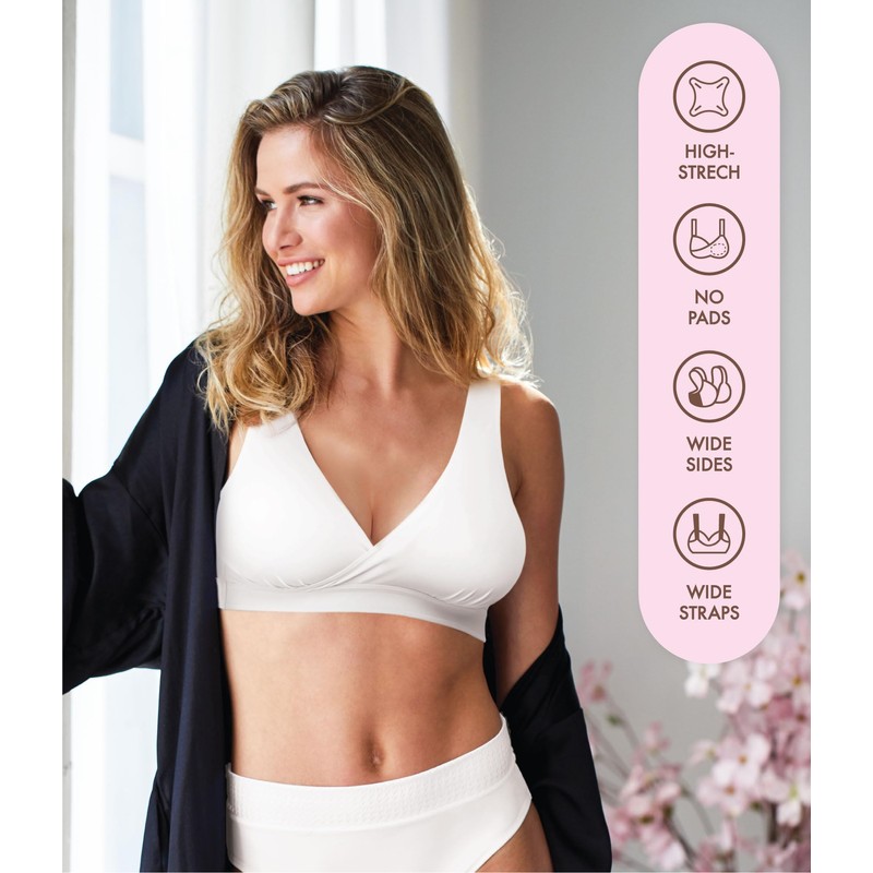 Carole Martin Crossover Slip-On Comfort Bra White 44