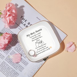 PUDDING CABIN Aunt Gifts, Aunt Gifts from Niece, Nephew Jewelry Dish, Gifts for Aunt mothers day, Auntie Gifts - Aunt Birthday Gift, Aunt Christmas Gifts, Present Gifts for New Aunt, To Be Aunt