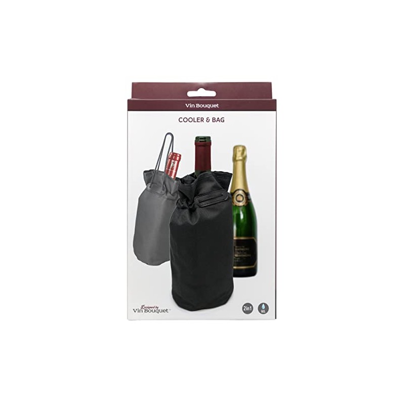 Vin Bouquet Beverage Insulator, Black chill pack with gel. Includes
