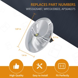 Gattaidar WR55X11132 LED Light and Cover Assembly-Replaces AP5646375 3033142 PS4704284 for GE