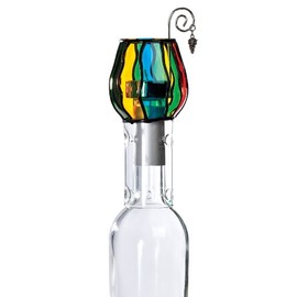 Wine Chimney Tea Candle Set, Stained Glass