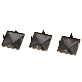 Spike Studs, 100 Pieces Square Pyramid Punk Rivets 4 Claws Metal Rivets for Clothing Bag Leather Shoes Punk Rock Jewellery Craft (12 mm Bronze)