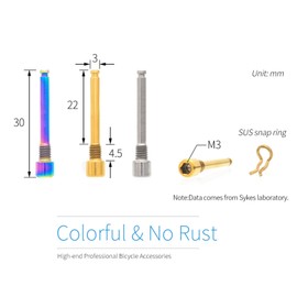 NELboNs Titanium Bolts for Bike Disc Brake Pads Threaded Pins Inserts Screw Disc Brake Pad Pin Axle for Threaded Hydraulic Disk Caliper,Colored