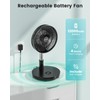 TriPole Foldable Standing Fan 12" Portable Rechargeable Battery Pedestal Fan