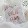 Lovely pink glitter full stone handmade nail tip - Long