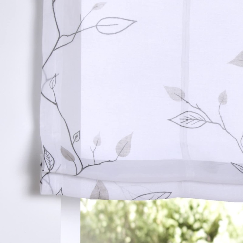 Bonnie Roman Blind Tab-Top Blind White Transparent Grey Printed Roman