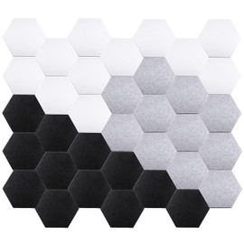Hexagon Adhesive Acoustic Panels, 12 x 10 x 0.4 Inches Soundproof Panels Sound Dampening Wall Panels Sound Absorbing Panel for Recording Studio, Office, Home Studio (36 Pcs)