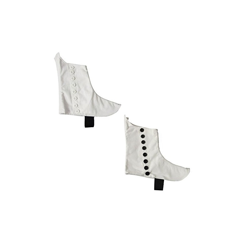 White Scottish kilt SPATS With Black Buttons Size 9