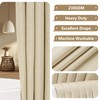 Seenus Linen Look Beige Fabric Shower Curtain Extra Long 72