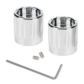 2pcs Aluminum Alloy Motorcycle Axle Skull Nut Bolt Cover Cap Accessories (Plating)