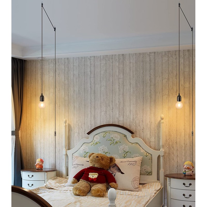 20Ft Extension Hanging Lantern Cord - Black, E26 Light Bulb