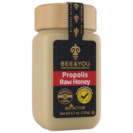Bee and You Raw Honey + Propolis Mix – Pure – OU Kosher - No Additives/Flavors/Preservatives Added – 6.7 oz