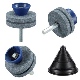 Calsoling Lawnmower Blade Sharpener with Steel Backing,Universal Multi-Sharp Rotary Lawn Mower Blade Sharpener with Balancer for Any Power Hand Drill,high Temperature Resistance and Hardness