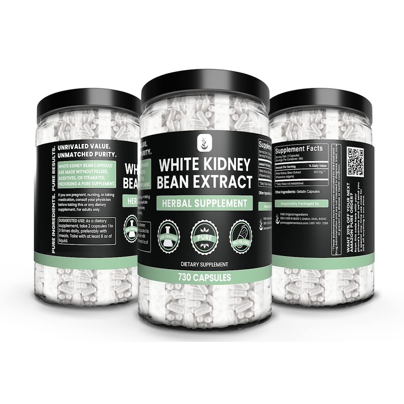 PURE ORIGINAL INGREDIENTS White Kidney Bean Extract (730 Capsules) No