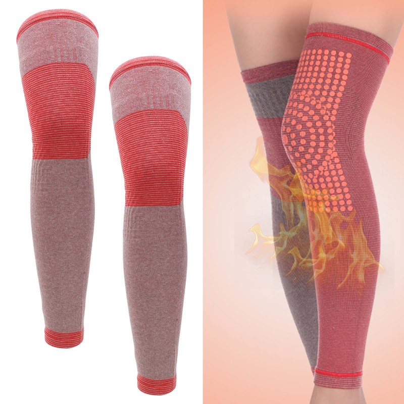2pcs Compression Knee Brace Breathable Warm Natural Heating Lightweight Portable
