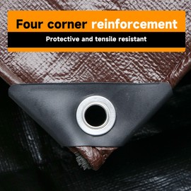 Tarpware 10'x10' Brown/Black Heavy Duty Waterproof Full Size Tarp, Durable Poly Tarpaulin with Grommets&Reinforced Edges, UV Resistant Tarp Cover for Vehicle/Pool Cover/Boat/Tent/Construction site