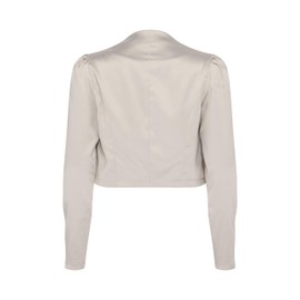 Bolerose formal satin long sleeve Bolero jacket - Silver, size: XS