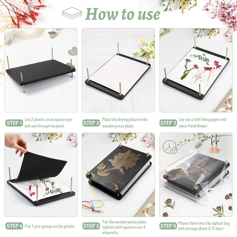 Suziko Large Flower Press Kit 11.8 x 8.7 inch 6