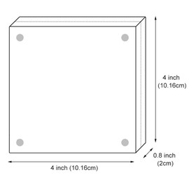 Acrylic Photo Frames, 4x4 Inch Photo Block Horizontal Magnet Double Sided Picture Frame Set with Microfiber Cloth, 10 + 10MM Thickness Clear Picture Frame Desktop Display