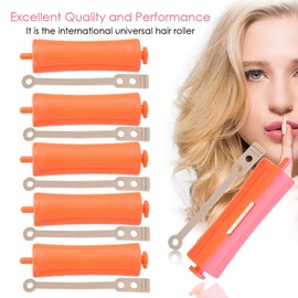 Crazy Sale 8 Sizes Standard Hair Rollers Heat Perm Wave Rod Tool, Hair Clip Curler with Elastic Band (SH-10 (9 x 2.4 cm)