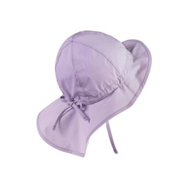 Sterntaler Baby Sun Hat with Tie Strap - Girls' Baby Hat UV Sun Protection 50+ - Sun Hat Made of Organic Poplin - Peaked Cap with Neck Sun Protection Offers Optimal Sun Protection - Lilac, 49, lilac