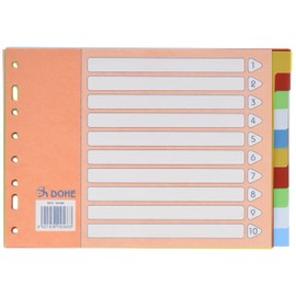 Dohe Basic –  File dividers, 10 Positions, 5 Colours.