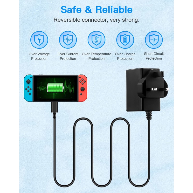 Fast Charger for Switch/Switch OLED/Switch Lite, Switch Ac Adapter Cable