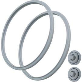 TRUEIN Anillo de Sellado para Olla a presión de 22 cm, Juego de 2 Juntas de Silicona y 2 Juntas de señal de cocción, Piezas de Repuesto de Silicona con Sello de señal de cocción, Apto para Tapa de