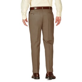 Haggar mens Work to Weekend No Iron Twill Pleat Front - Regular and Big & Tall Sizes dress pants, Bark, 40W x 29L US