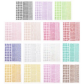 Pegatinas de Gemas Acrílicos para Uñas 15 Hojas Fáciles de Pegar