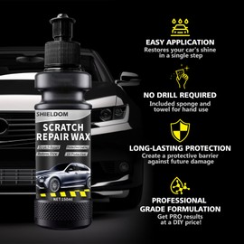 SHIELDOM Car Scratch Remover Scratches and Swirls Removal Vehicles Paint Scuff Repair Rubbing & Buffing Compound with Polishing Pad and Towel Safe for Cars, SUVs, RVs, Trucks & More - 5.1 oz