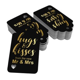 Inkdotpot Pack Of 50 Real Gold Foil Paper Tags Hugs And Kisses From The New Wedding Favor Hang Tags