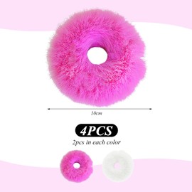 4 Pieces Plush Hair Rings, Cute Hair Rings, Elastic Hair Rings, Creative Hair Rings, Hairstyle Accessories, And Girls' Hair Accessories.