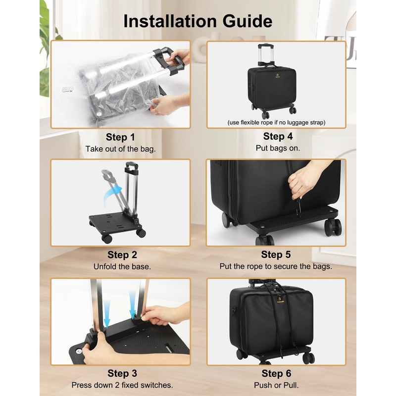 Relavel Folding Hand Truck, Lightweight Small Dolly Cart with 360°