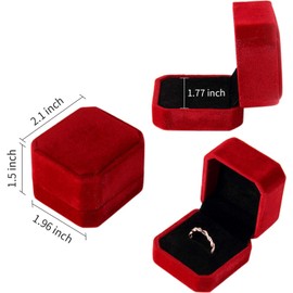 Lamoutor 9Pcs Velvet Ring Box Earring Box Jewelry Gift Box (Wine Red)