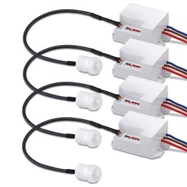 conecto conecto Infrarot Bewegungsmelder Einbau innen Unterputz Mini klein Fast unsichtbar LED 360 Lichtsteuerung IP20 D?mmerungssensor (4er Set), wei?