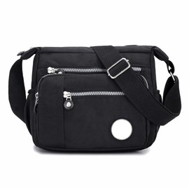 Rowaica Women's Crossbody Shoulder Bag, Lightweight, Nylon, Compact, Black