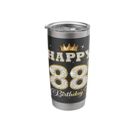 Happy 88th Birthday 88 Years Old Women Men Birthday Party Stainless Steel Insulated Tumbler
