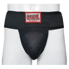 Far Cup 004 Black Large Glow in Supporter Gold Guard for Kickboxing Karate GLOBAL SPORTS Global Sports