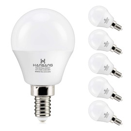Ceiling Fan Light Bulb E12 LED Bulb 4000K Natural Daylight Candelabra LED bulb 60 Watt Equivalent Hansang Chandelier Light Bulbs A15 Shape Candelabra Base for Ceiling Lights,600LM, Non-Dimmable 6 Pack