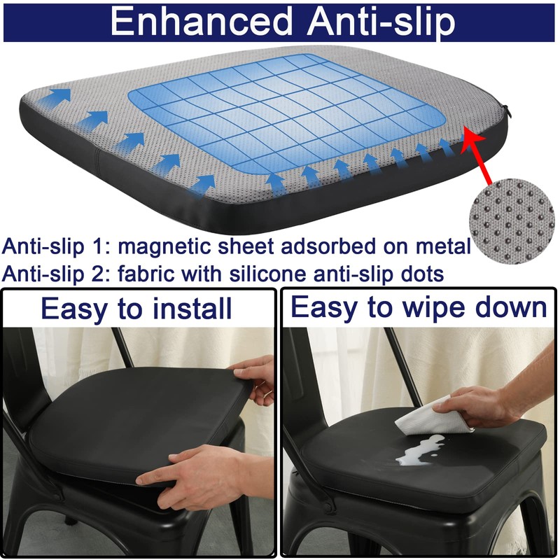 BUYUE 14" Magnetic Seat Cushion for Metal Stackable Kitchen Chair,