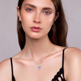 Lwsary Infinity Necklace 925 Sterling Silver Love You to The Moon and Back Necklace Heart Alexandrite June Birthstone Pendant Jewelry for Women