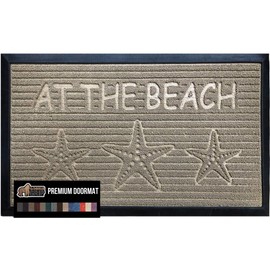 Gorilla Grip Durable Natural Rubber Door Mat, Waterproof, 23x35, Low Profile, Heavy Duty Welcome Doormat for Indoor and Outdoor, Easy Clean, Rug Mats for Entry, Patio, Busy Areas, Sand Beach