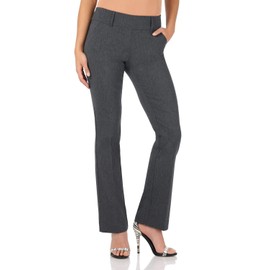 Rekucci Women's Ease into Comfort Classic Bootcut Pant w/Tummy Control (6 Tall, Charcoal)